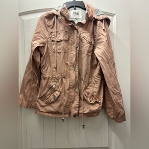 YMI Women's Hooded Utility Jacket - Dusty Rose
